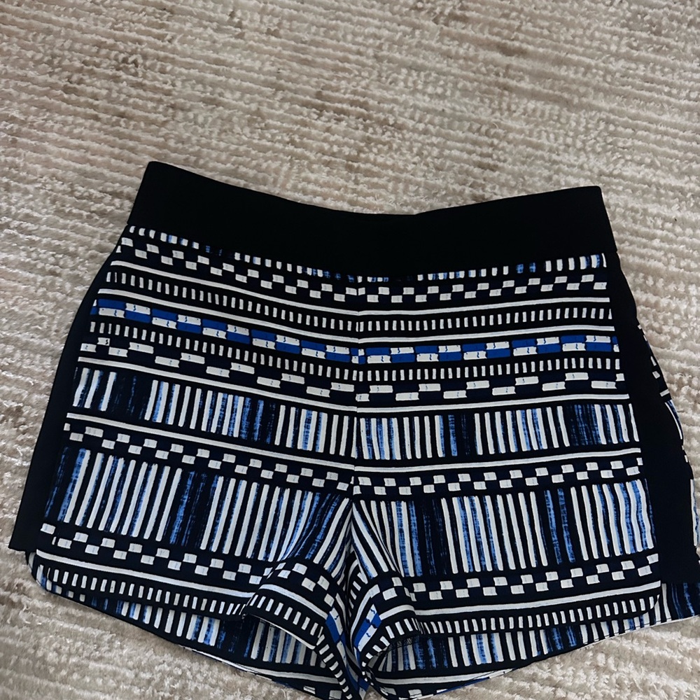 J. Crew Women’s Black & Blue Patterned Shorts